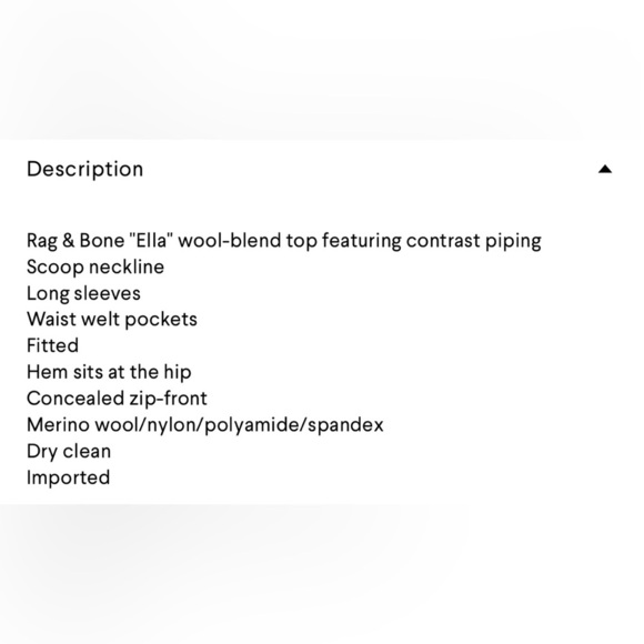 NWOT Rag and Bone Ella Zip Front Top - Picture 3 of 14